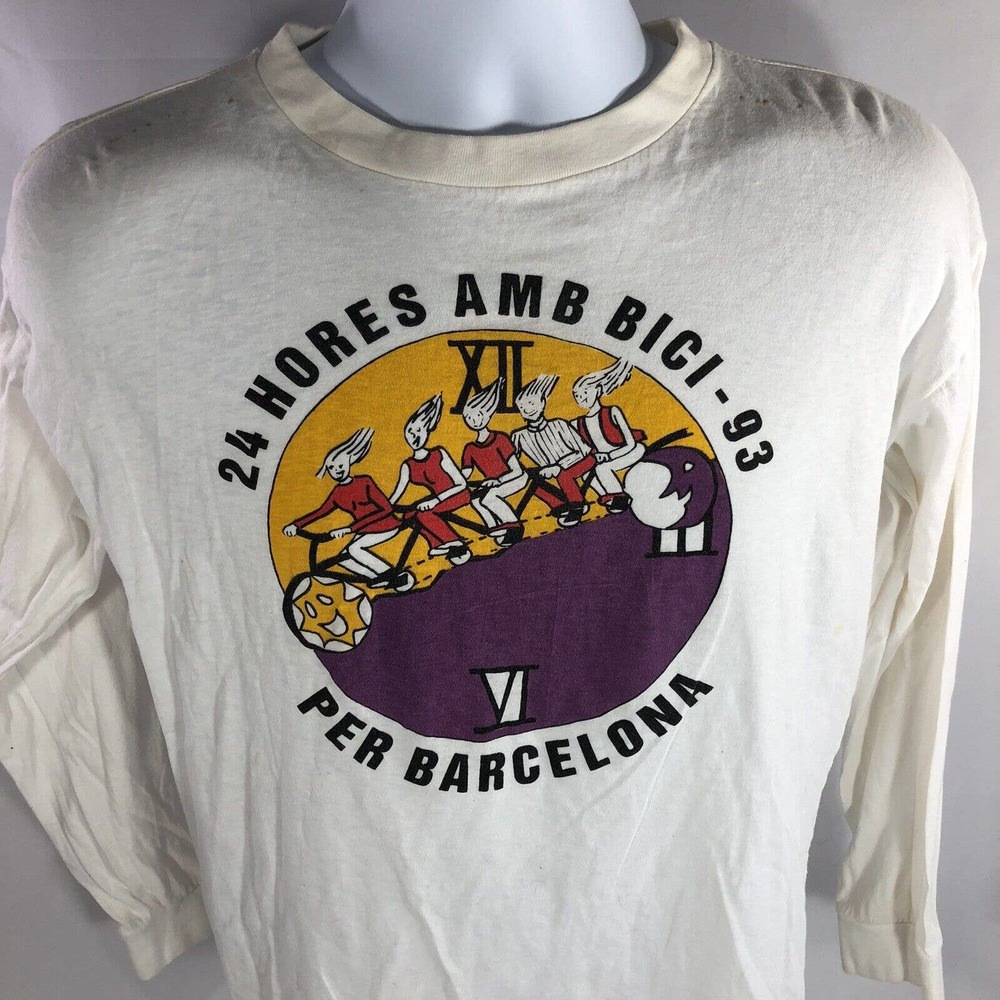 Vintage 24 Hores Amb bici 1993 Per Barcelona Un Cotxe Menys Bike T Shirt 90s Tee